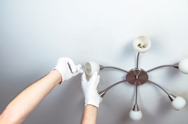 Chandelier Bulb Installation